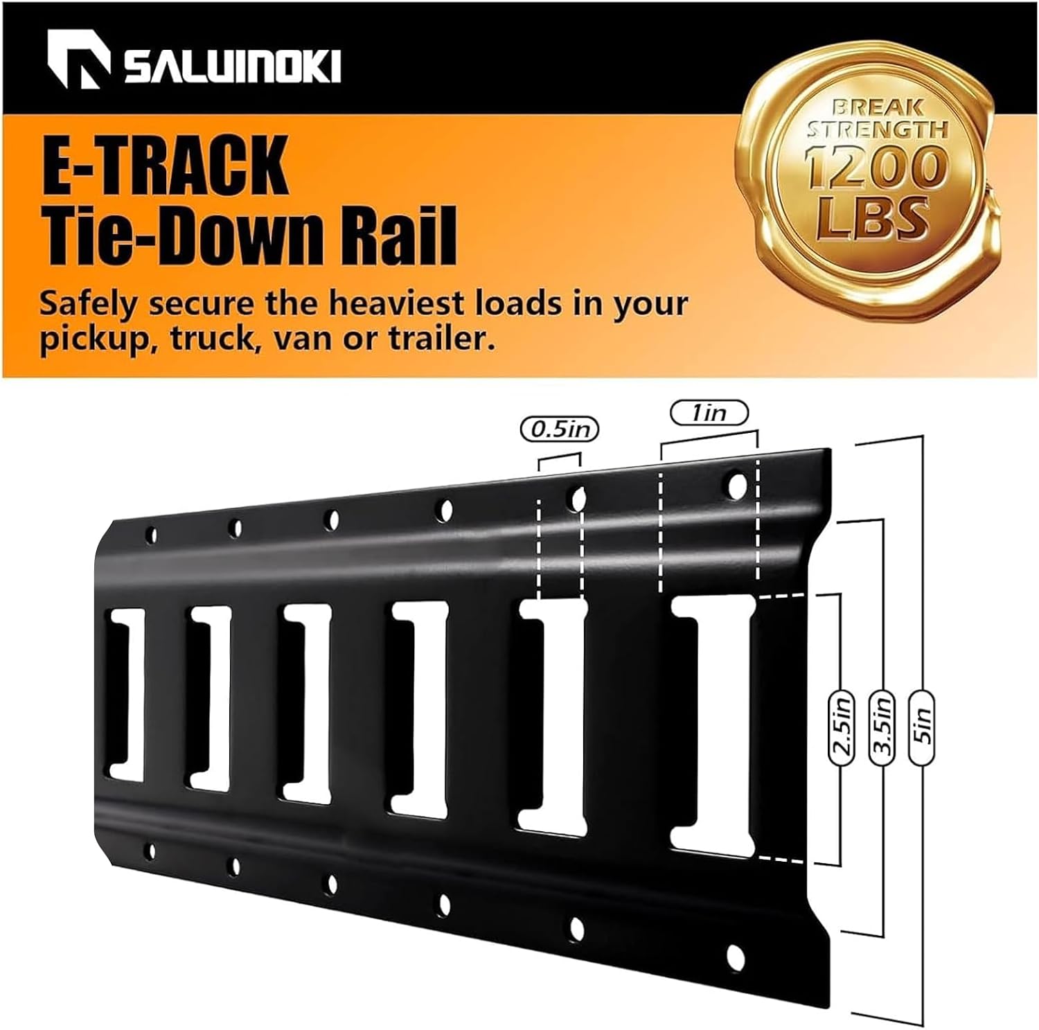 4Pack 1ft E Track Rails Tie Down Etrack Rail with Powder-Coated Steel e-Track for Garages, Workshops E-Tracks Accessories Black