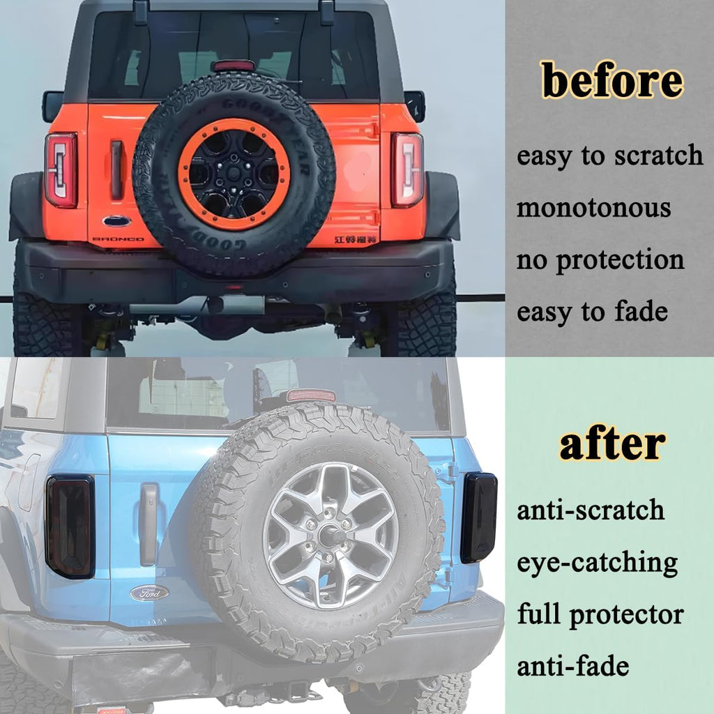 Tail Light Guard Cover Trim for 2021-2026 Ford Bronco Rear Tail Lamp Protector Taillight Exterior Accessories, 2Pcs