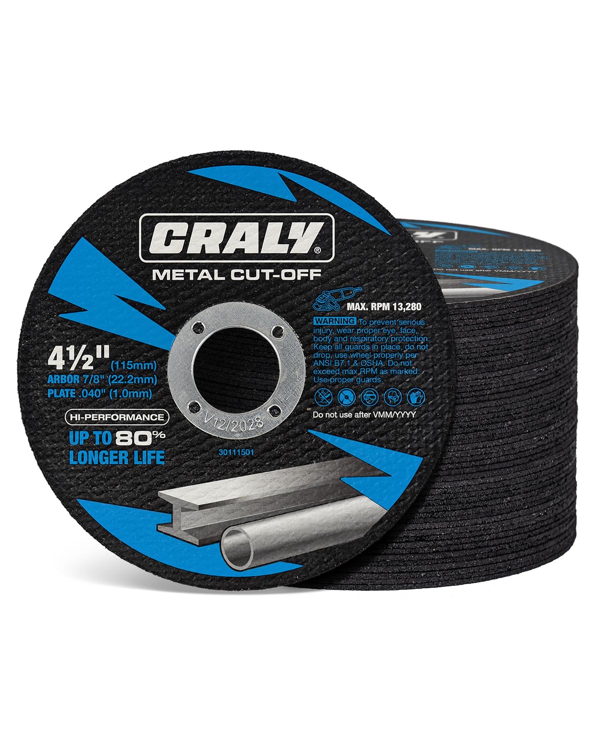 craly 4-1/2 inch cut-off wheels for cutting metal, main product view