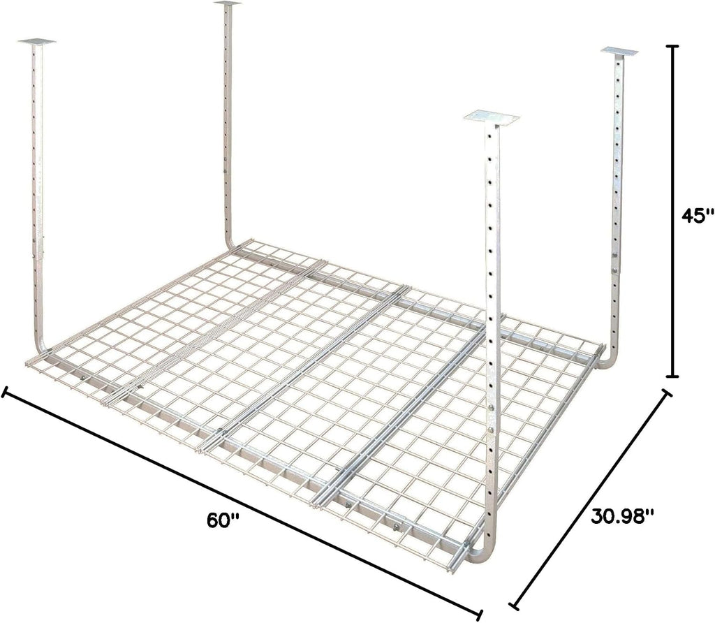 ceiling mounted adjustable shelf in white, view 11