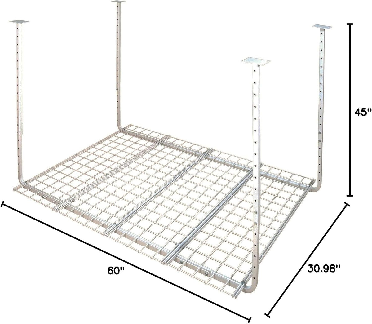 ceiling mounted adjustable shelf in white, view 11