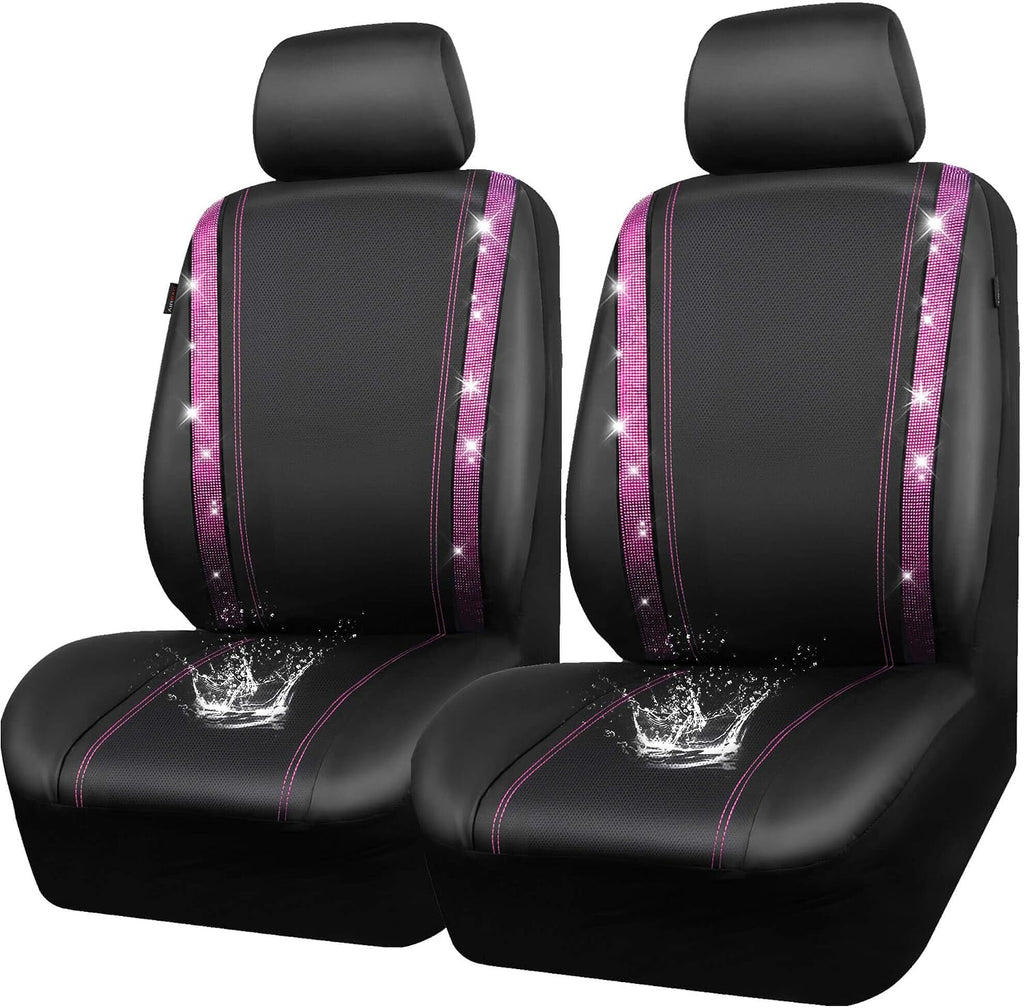 car pass leather bling diamond car seat covers, main product view