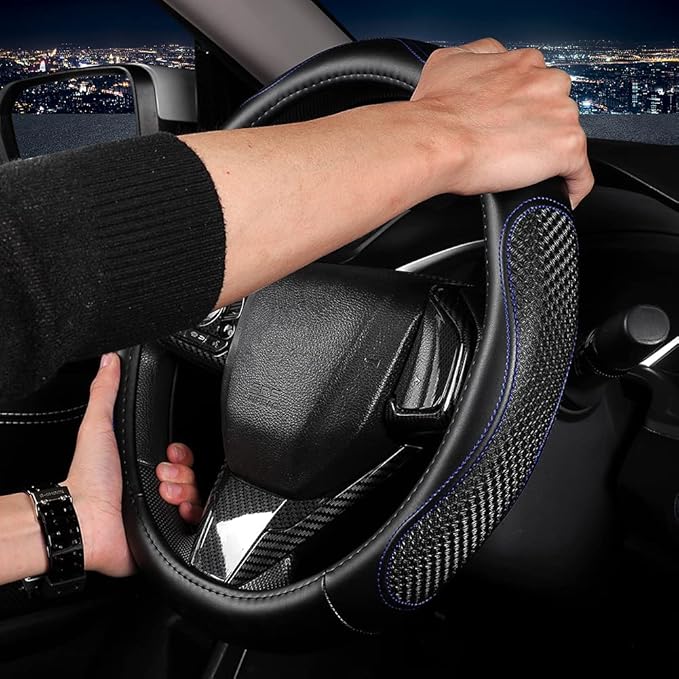 Leather Car Steering Wheel Cover 15 inch Universal Fit Microfiber Steering - Image 5