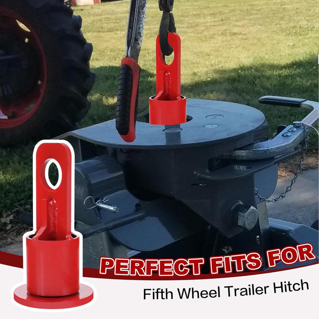 5th Wheel Lifting Hook Wheel Hitch Trailer 5th Wheel Lifting Bracket Replace #6100, Weight Capacity of 500 Lbs - Great for Trucks and Trailers, Easy to Install (Red)