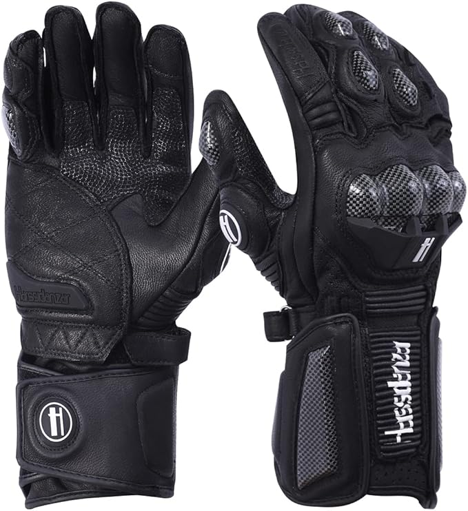 Harssidanzar Leather Motorcycle Gloves - Image 4
