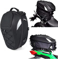 Motorcycle Tail Bag,Waterproof Seat Bag,Dual Use Backpack With Cargo Net | Expandable Helmet Bag with Rain Cover & Shoulder Strap, Multifunctional Storage Saddle Bag, Motorbike Luggage Tail Pack