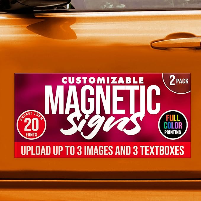 2 Pack, Personalized Magnetic Signs by BasicFundamentals