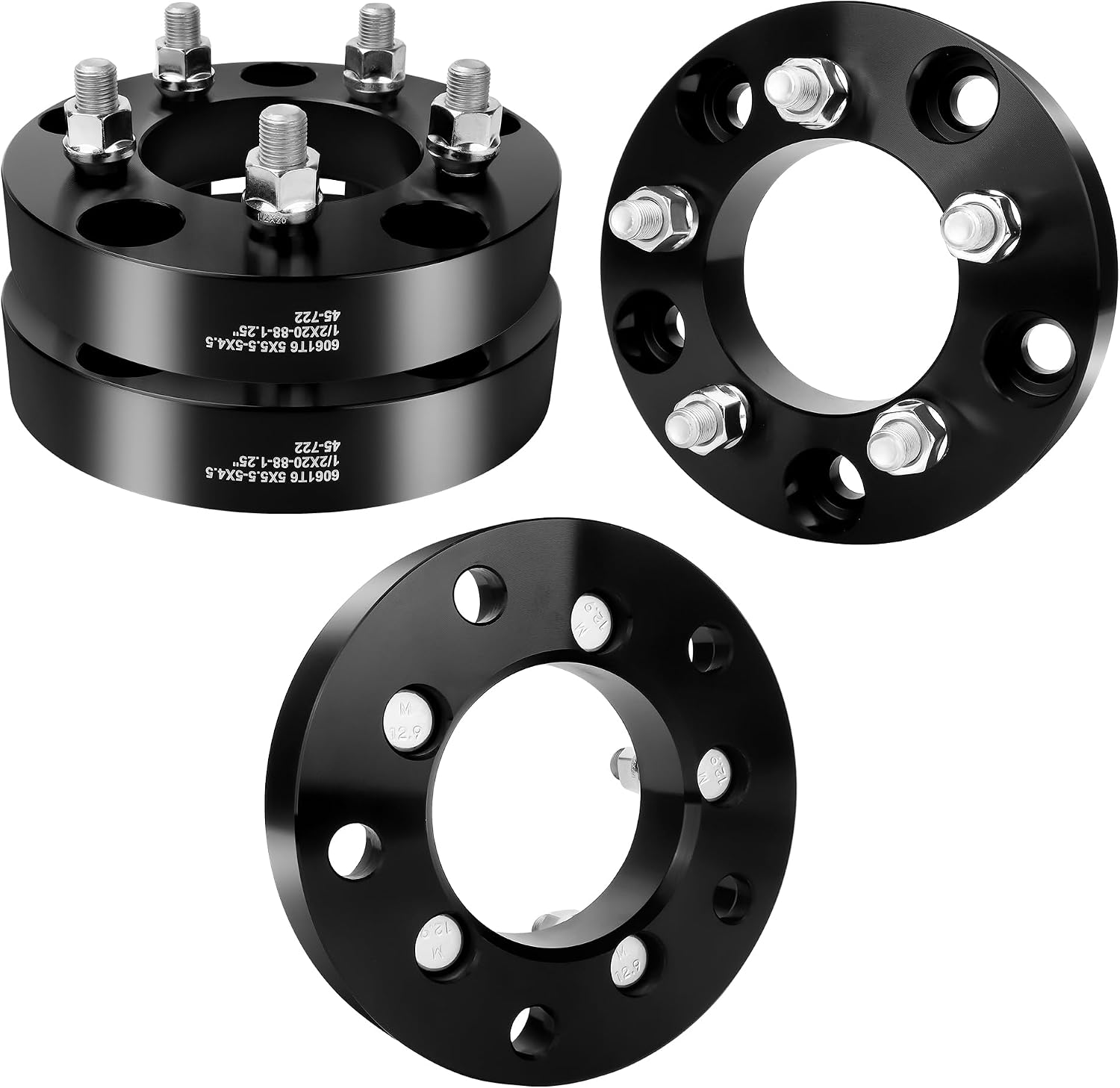 YIZBAP 5x5.5 to 5x4.5 Wheel Adapter, 1.25 inch 5x139.7mm to 5x114.3mm Wheel Adapters 87.1mm Hub Bore with 1/2-20 Thread Pitch