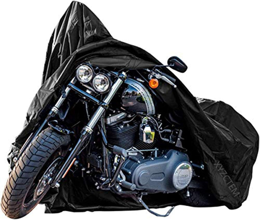 New Generation Motorcycle Cover ! XYZCTEM All Weather Black XXXL Large-Waterproof Outdoor Protects Fits up to 118 inch for Harley Davidson, Honda, Suzuki, Yamaha and More