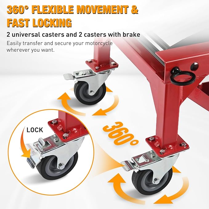 Nilight Motorcycle Lift Table Jack 300 LBS Heavy Duty Hydraulic Motorcycle - Image 5