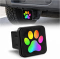Trailer Hitch Covers Rainbow Dog Cat Paw Print Heavy Duty 2 Inch Hitch Cover for Weather Protection, Rubber Hitch Receiver Cover Plug Cap for Trucks SUVs and Off-Road Vehicles