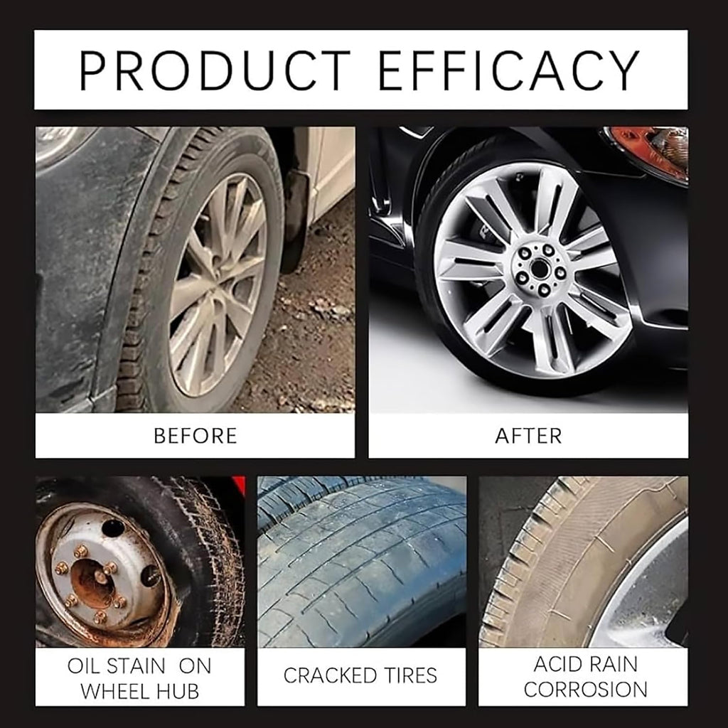 Tire Nourishing Cream, Restores Black & Prevents Cracking, UV Protection and Waterproof Coating，Long Lasting Tire Dressing for Car, Truck, SUV Tires, 50g (2)