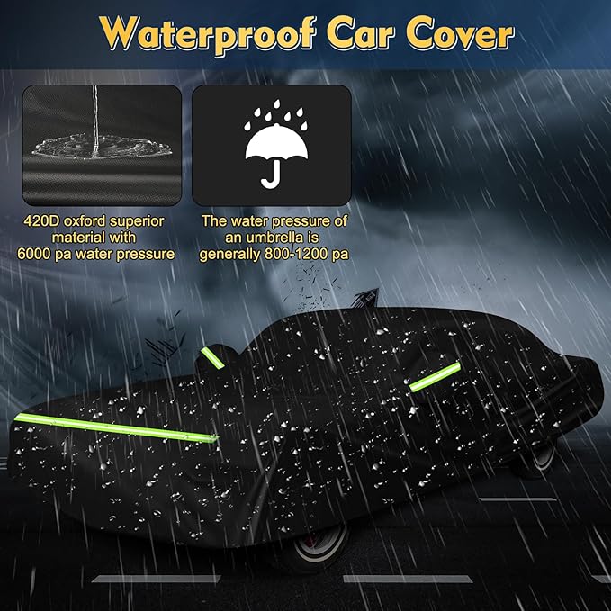 QUNSUNUS Waterproof Car Cover for Oldsmobile Cutlass 1966-1980/1988, Outdoor - Image 4