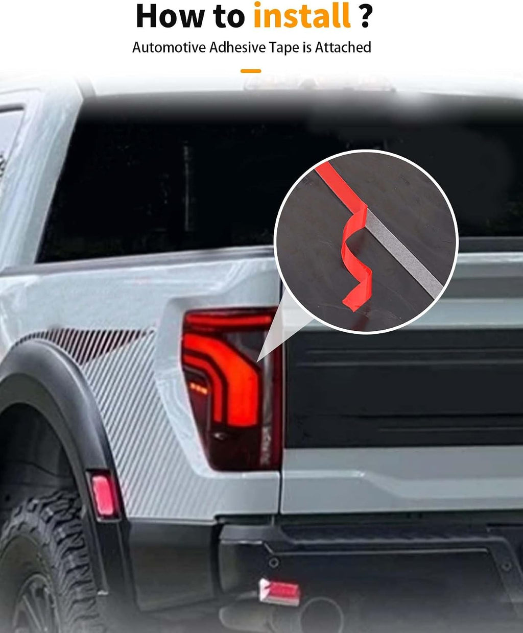 Hoolcar Tail Light Lamp Cover Guard Trim Compatible with Ford F150/Raptpr 2024-2025 (Smoked Black)