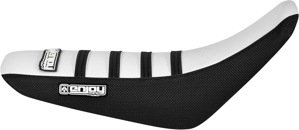 Enjoy Mfg Seat Cover - Compatible with Honda CRF50 CRF50F (2004-2026) XR50R (2000-2003) _#106 (Black Sides/White top/Black Ribs)