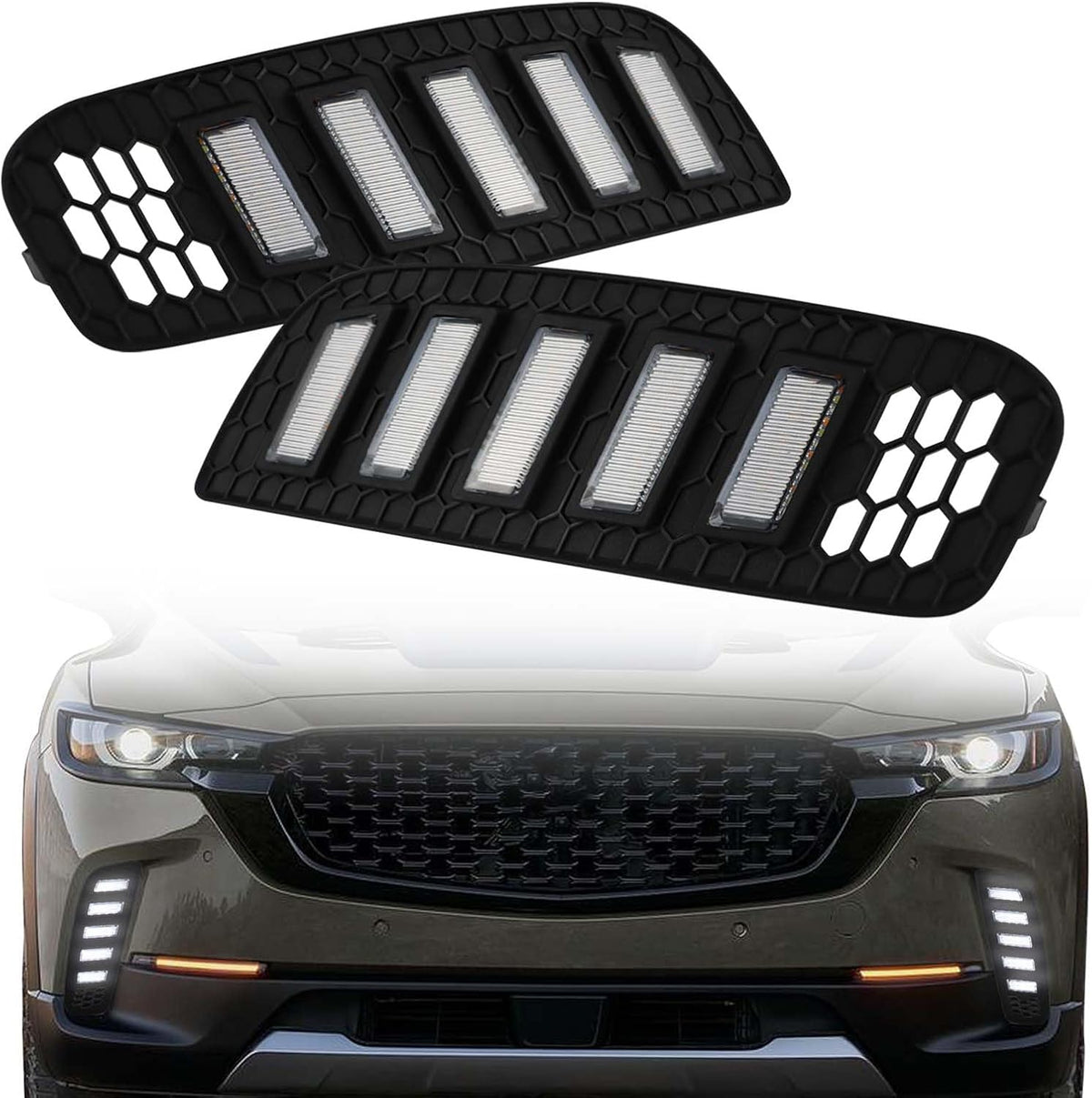switchback white/amber led front bumper fog light drl, main product view