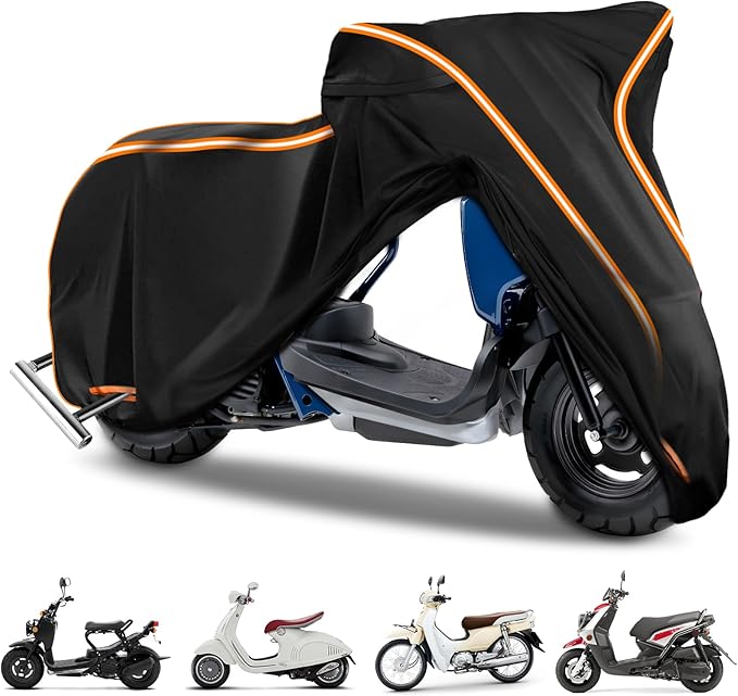 420D Motorcycle Cover for Vespa Scooters, Honda Super Cub, Yamaha Zuma 125 by BIGACOVER