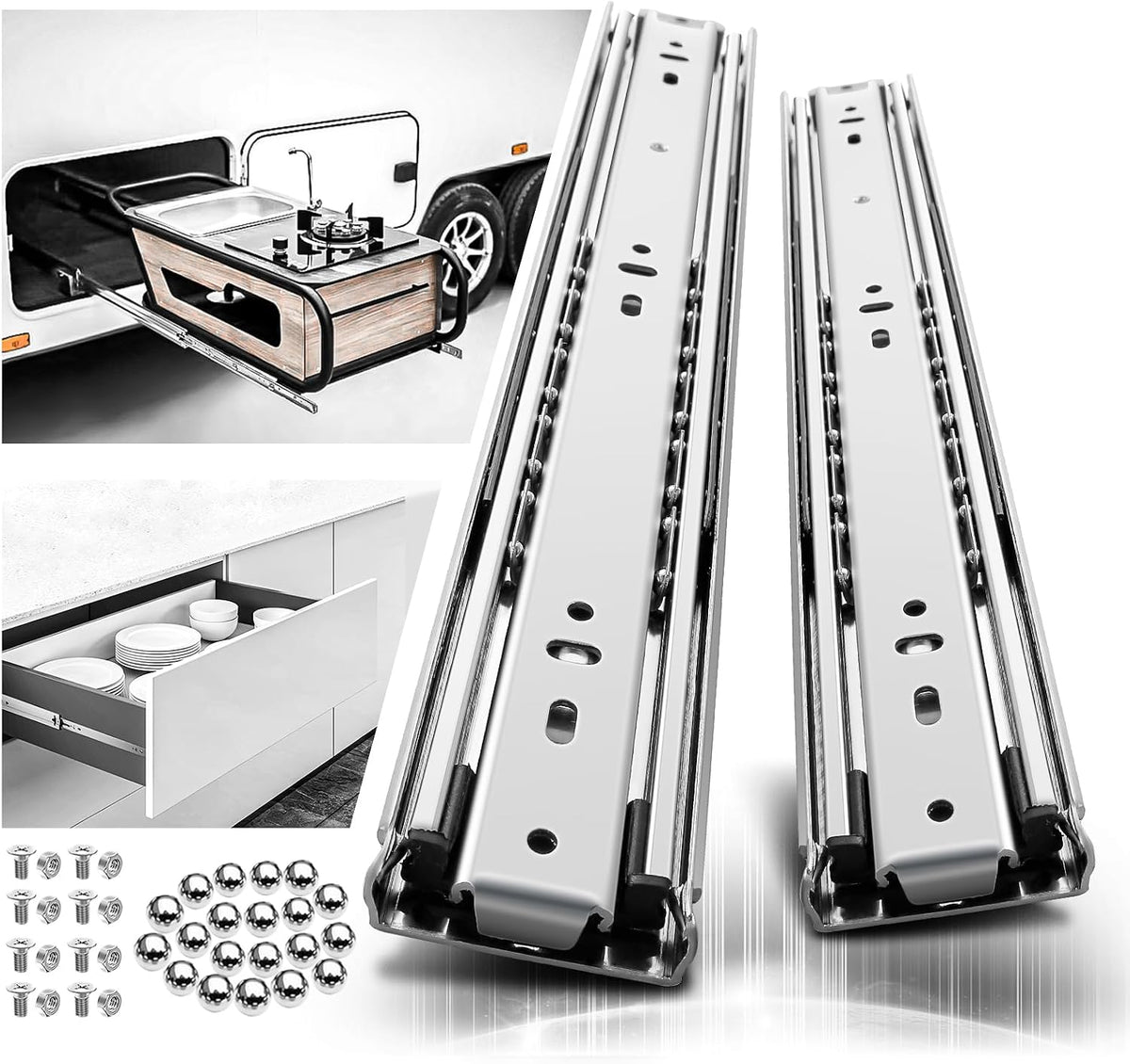 tobegreat 1 pair heavy duty drawer slides 12, main product view