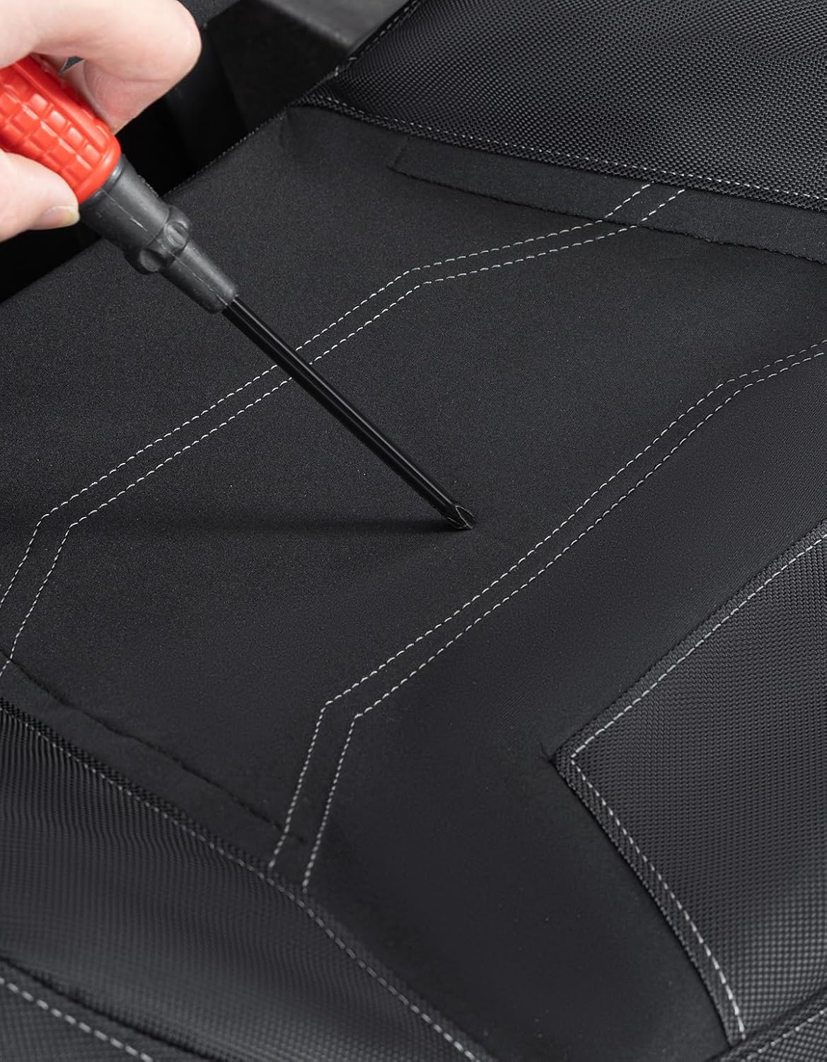 KEMIMOTO RZR Seat Covers Compatible with 2014-2023 Polaris RZR XP 1000 | XP Turbo, RS1 2 and 4 Seater Neoprene 1680D with Zipper Pocket Water-Resistant Scratch Resistant Grey 2 Pack