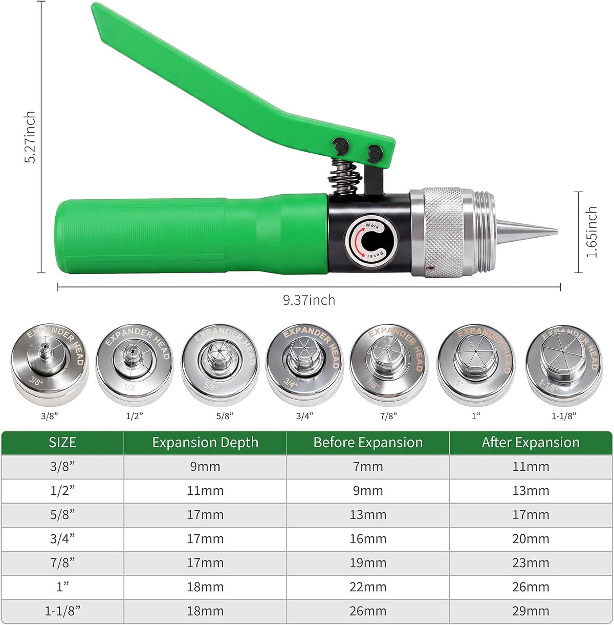 hvac hydraulic swaging tool kit & tube expander shown in use