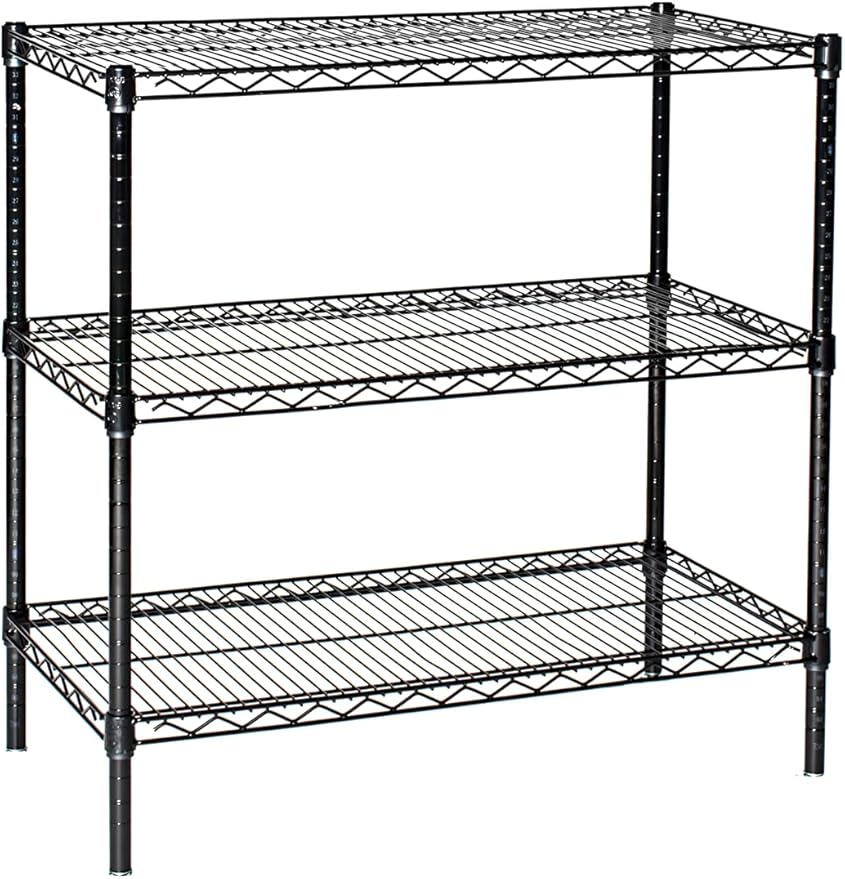 Omega 18" Deep x 30" Wide x 36" High 3 Tier Black Starter Shelving Unit by OmegaProductsCorporation