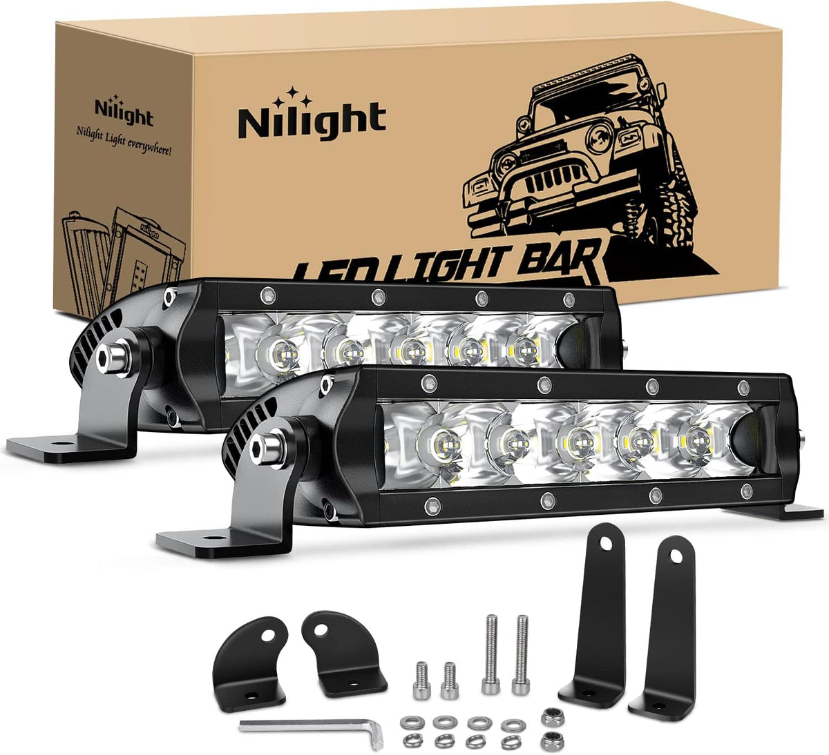 nilight led pods light bar super slim 2pcs, main product view