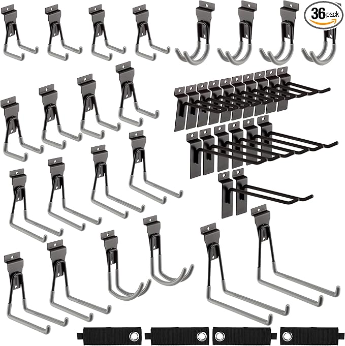 Landhoow 36 Pcs Slatwall Hooks & Hangers 32 Heavy Duty Slat Wall Hanging Hooks by Landhoow