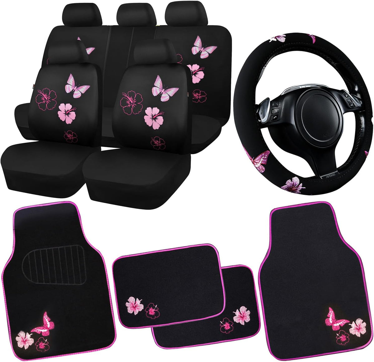 car pass universal cloth butterfly car seat covers, main product view