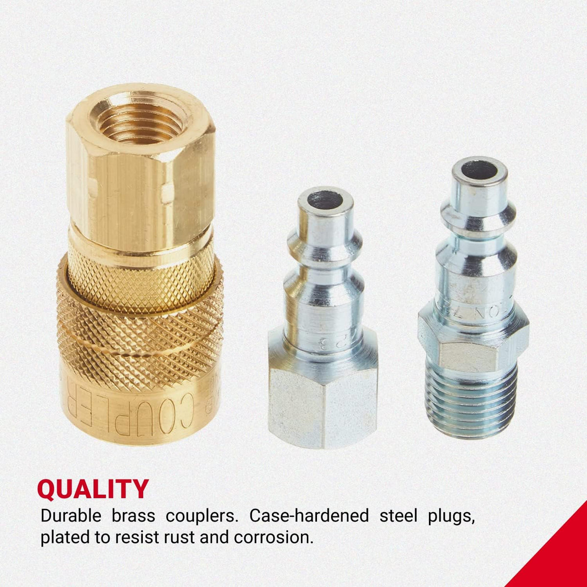 milton (s-210) 1/4" npt m-style coupler and plug, side view