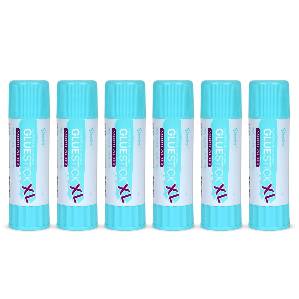 darice giant disappearing purple glue sticks, large 115-gram shown in use
