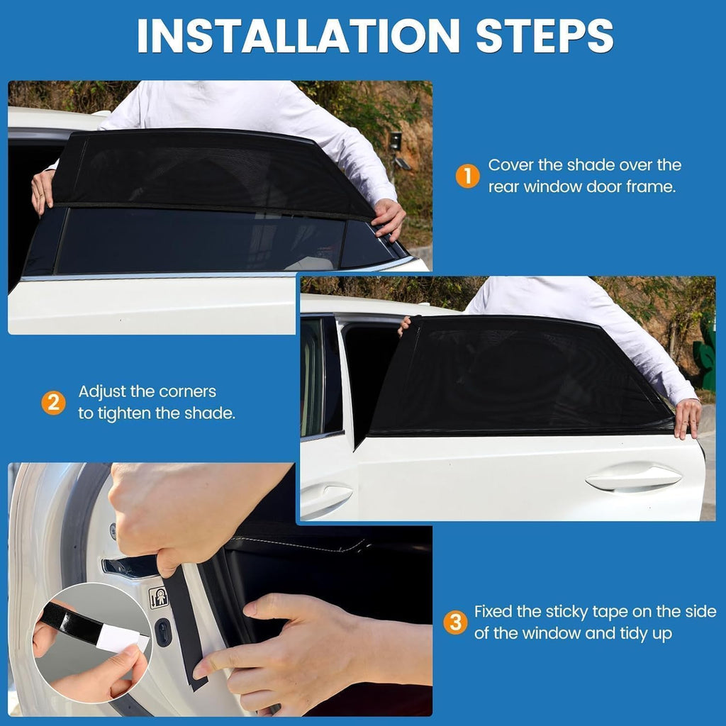 4 Pcs Car Window Shades for Chevrolet Chevy Trax 2024 2025, Side Window Sun Shade Baby UV Protection Mesh Screen Automotive Privacy Cover Backseat Glare Blocker