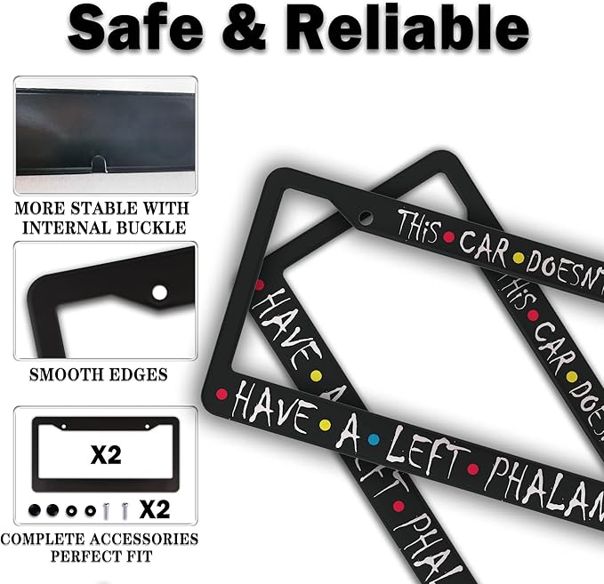 Front License Plate Bracket Black and White License Plate Frames This Car - Image 4