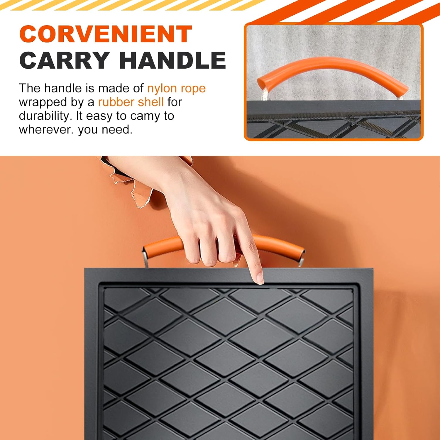 12 X 12 X 1 inchs Non-Slip Rv Jack Pads, 2 Pack Camper Outrigger Pads with Handle, Heavy Duty Stabilizing Blocks for Truck/Trailer/Crane