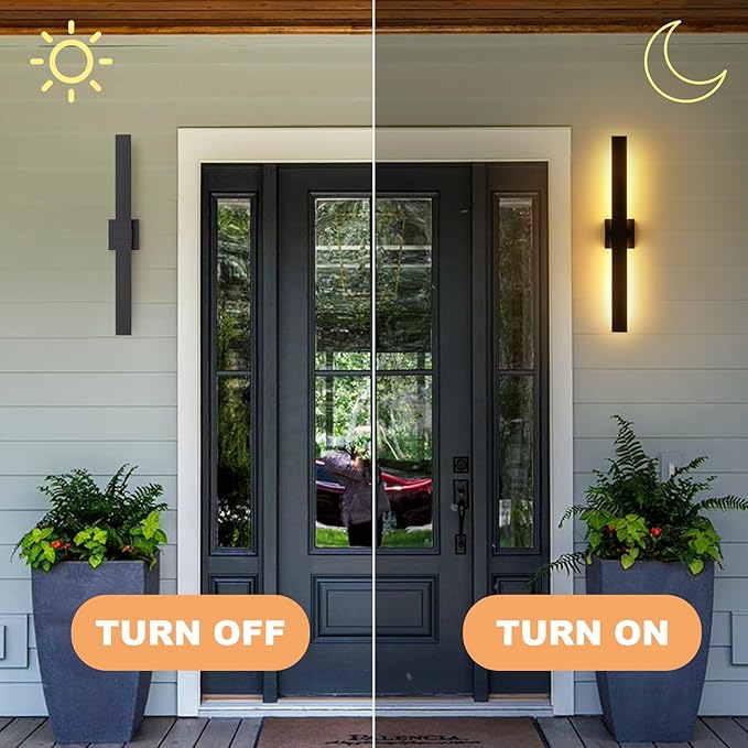 Black Modern LED Outdoor Wall Sconce 31.5" Long Outdoor Wall Lights Exterior - Image 7