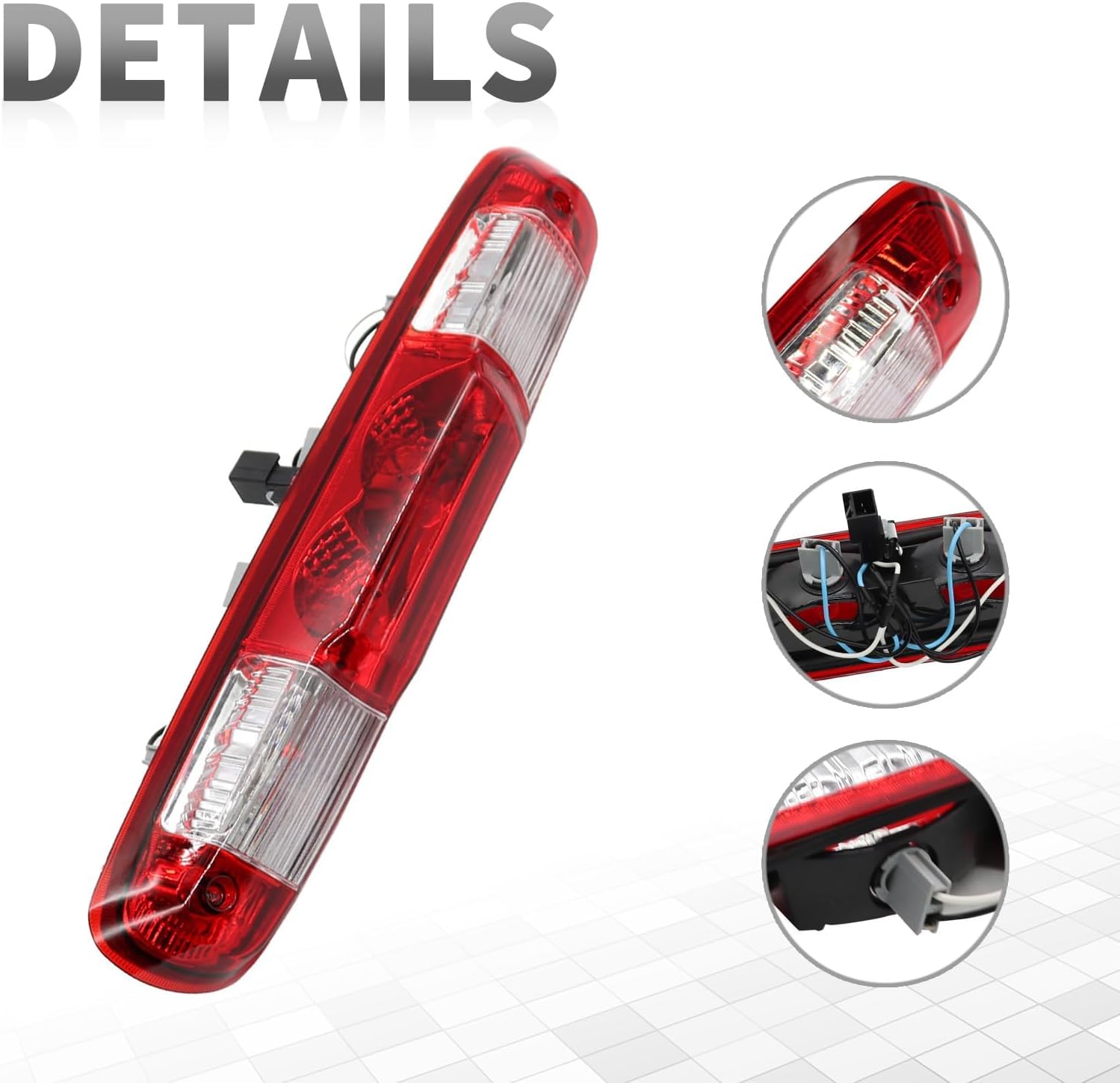 High Mount Stop Third Brake Light Cargo Lamp 25890530 Compatible with 2007-2013 Silverado Sierra 1500 2500HD 3500HD (Red 3 Pin)