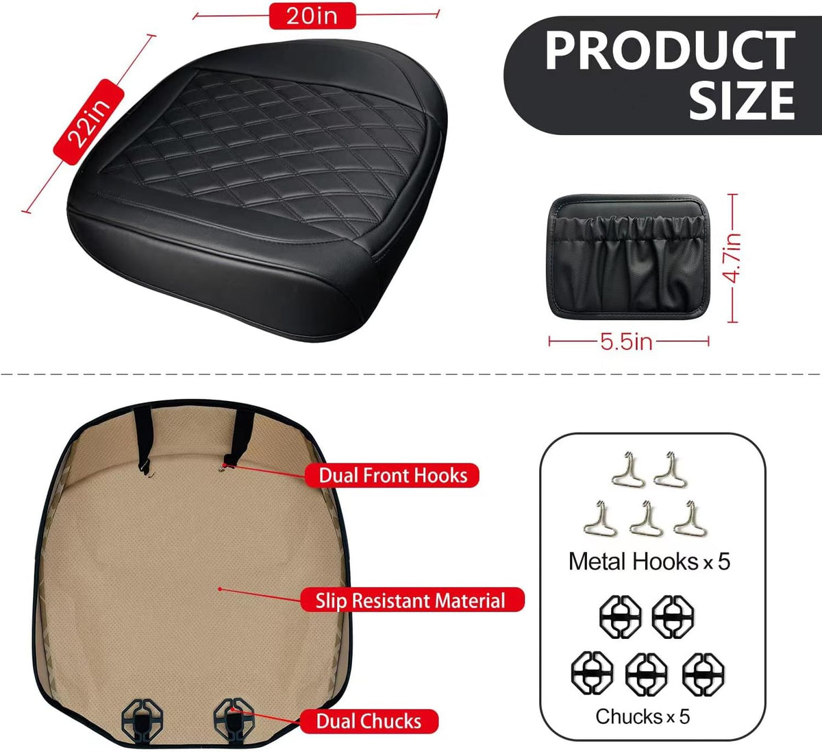 beitk 2 pack leather front car seat bottom shown in use