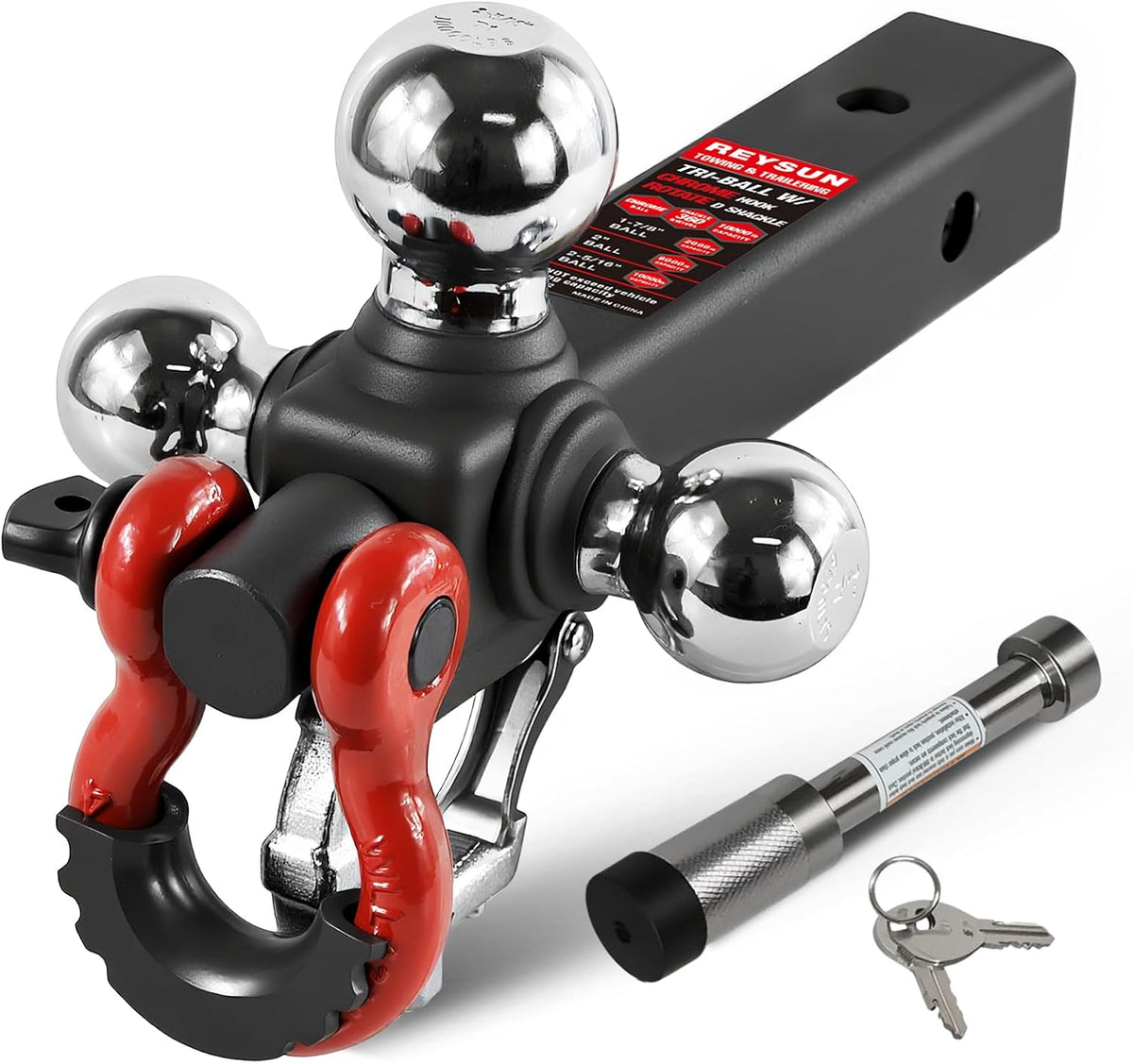 trailer hitch tri-ball mount: with swivel tow shackle, main product view