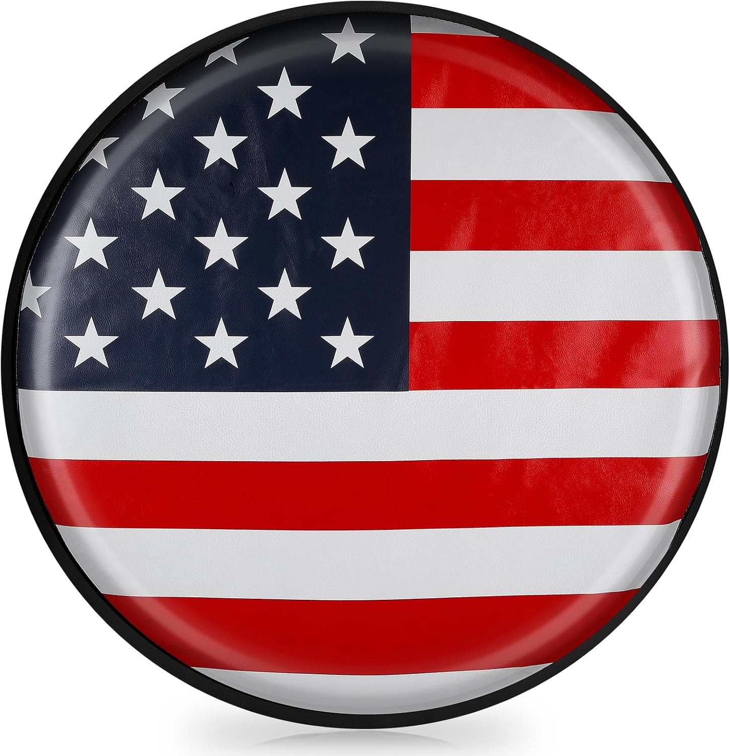 Spare Tire Cover PVC Leather Spare Wheel Cover for RV Trailer with American USA Flag for Camper, RV Trailer, Jeep, Truck, SUV 16" (Fit for Diameter 29.92-31.1inch