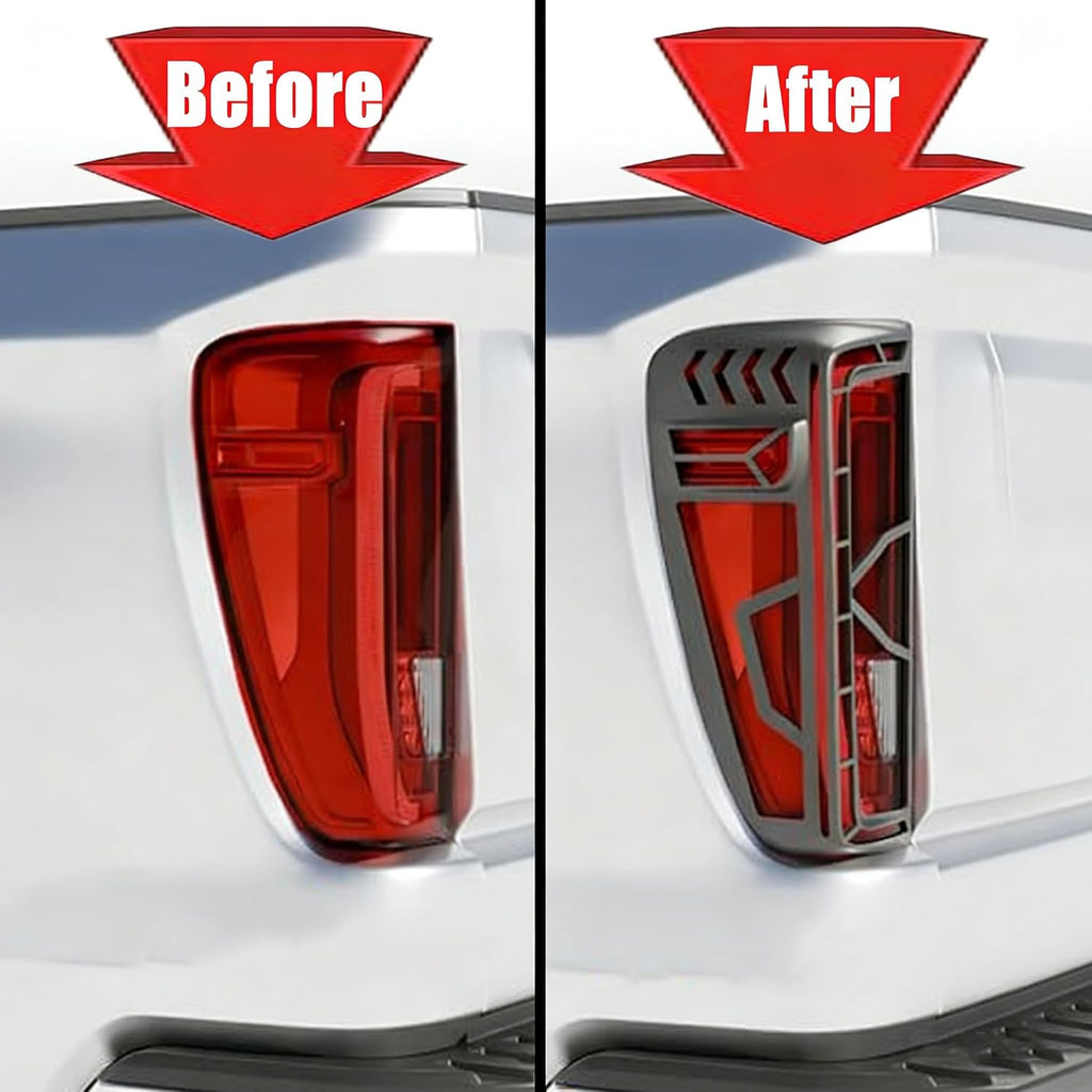 Narpes-Tail Light Rear Lamp Protective Guards Decoration Fit for GMC Sierra 1500 2500HD 3500HD 2019-2025 2026 Taillight Shell Frame Shield Denali SLT AT4 Exterior Accessories