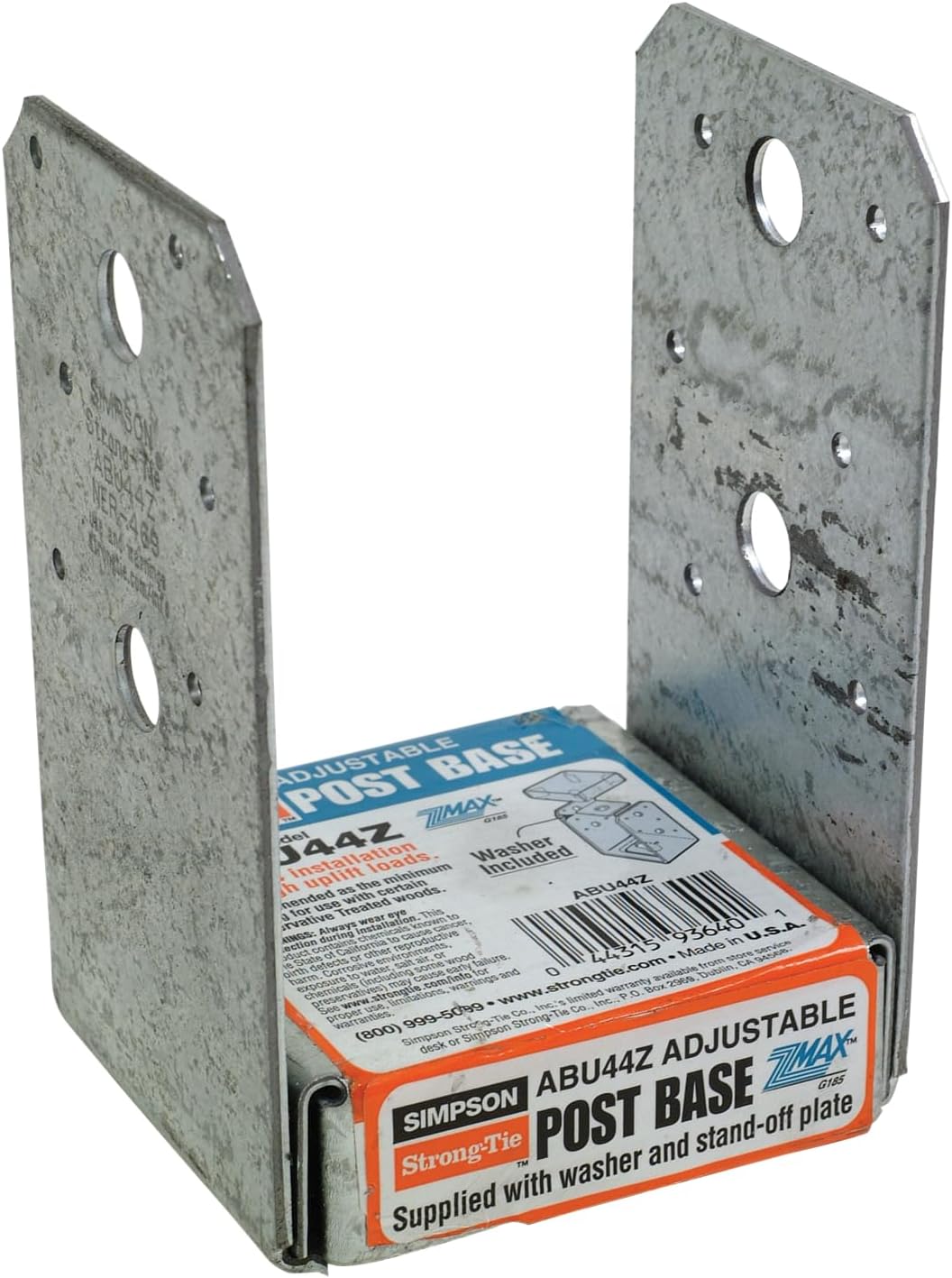 simpson strong-tie abu44z abu zmax galvanized adjustable standoff shown in use