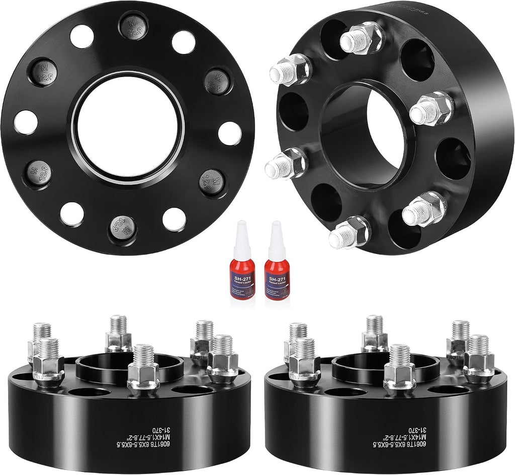 2 Inch 6x5.5 Wheel Spacers for 2019-2024 Ram 1500, 6x139.7 Wheel Spacers 77.8mm Hubcentric with 14x1.5 Stud