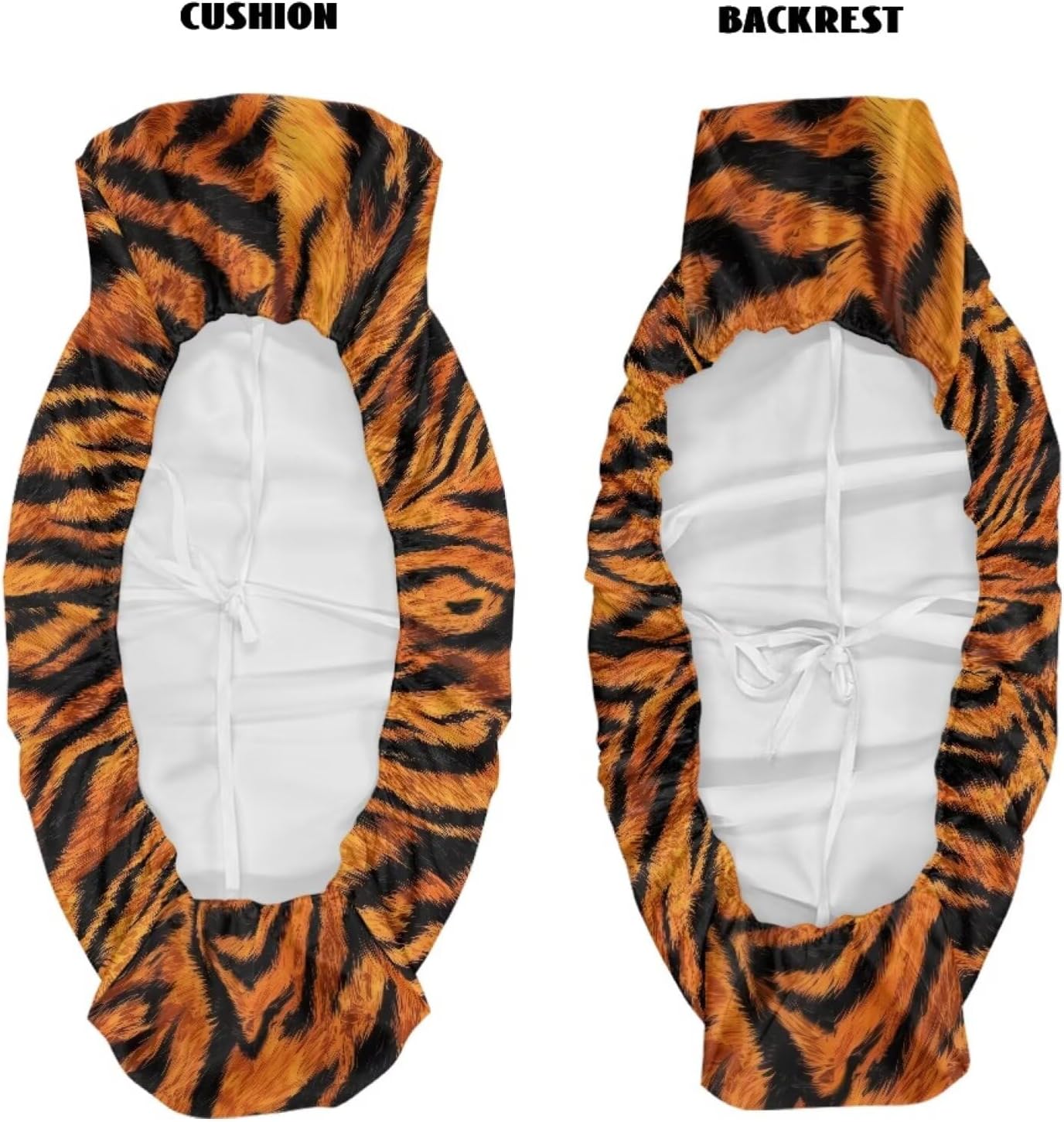 Tiger Printed UTV Front Bench Seat Cover Anti-Scratch 2Pcs Mule Bench Seat Covers All-Weather Protection Mule Accessory Parts, Orange