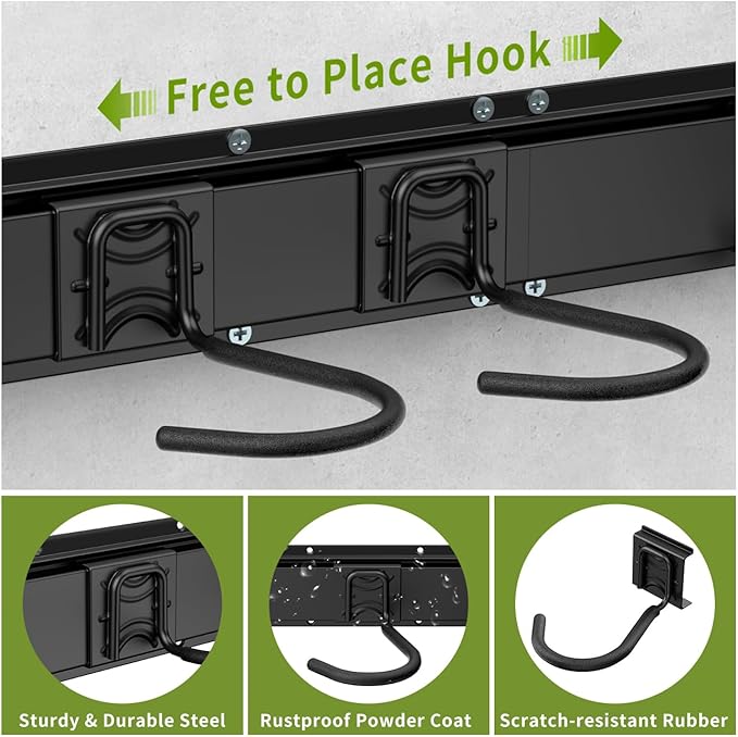 Bike Storage Rack 32Inch for 4 Bikes + 3 Helmets, Heavy Duty Bike Hangers for - Image 4