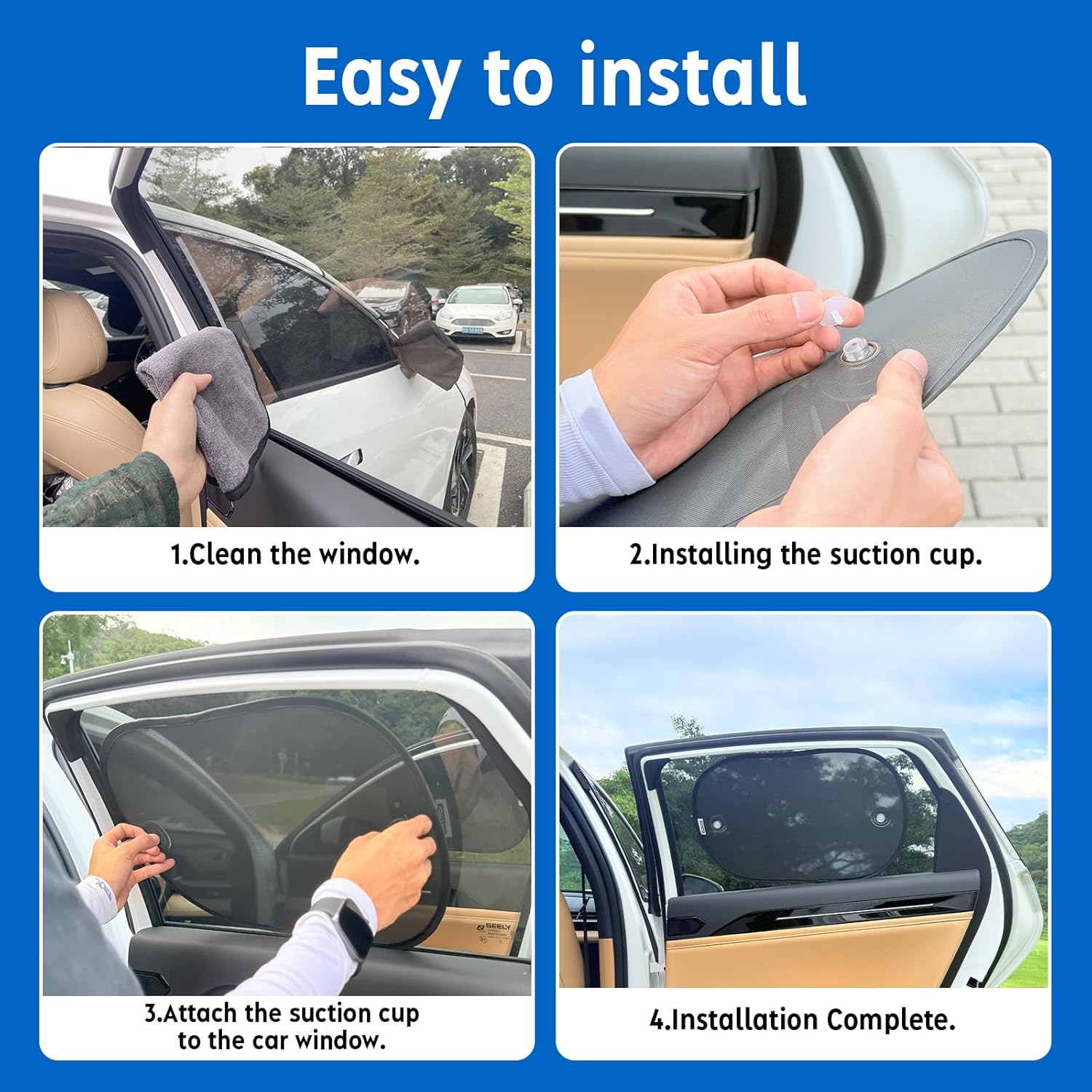 2026 New Upgrade Car Window Shades for Side Window(4 Pack),Car Window Shade for Baby with 8 Suction Cups,Sun Shade Side Window Can Blocks 99.98% UVR,Sun Shade for Window