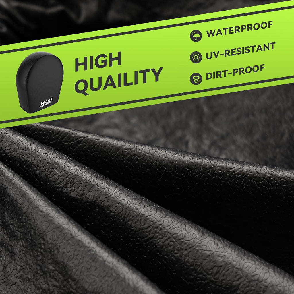 RVMATE RV Tire Covers, Wheel Cover (4 Pack) Fits 27"-29" Diameter Tires, Waterproof Anti-UV Black Tire Covers RV Accessories for Truck/Trailer/Car