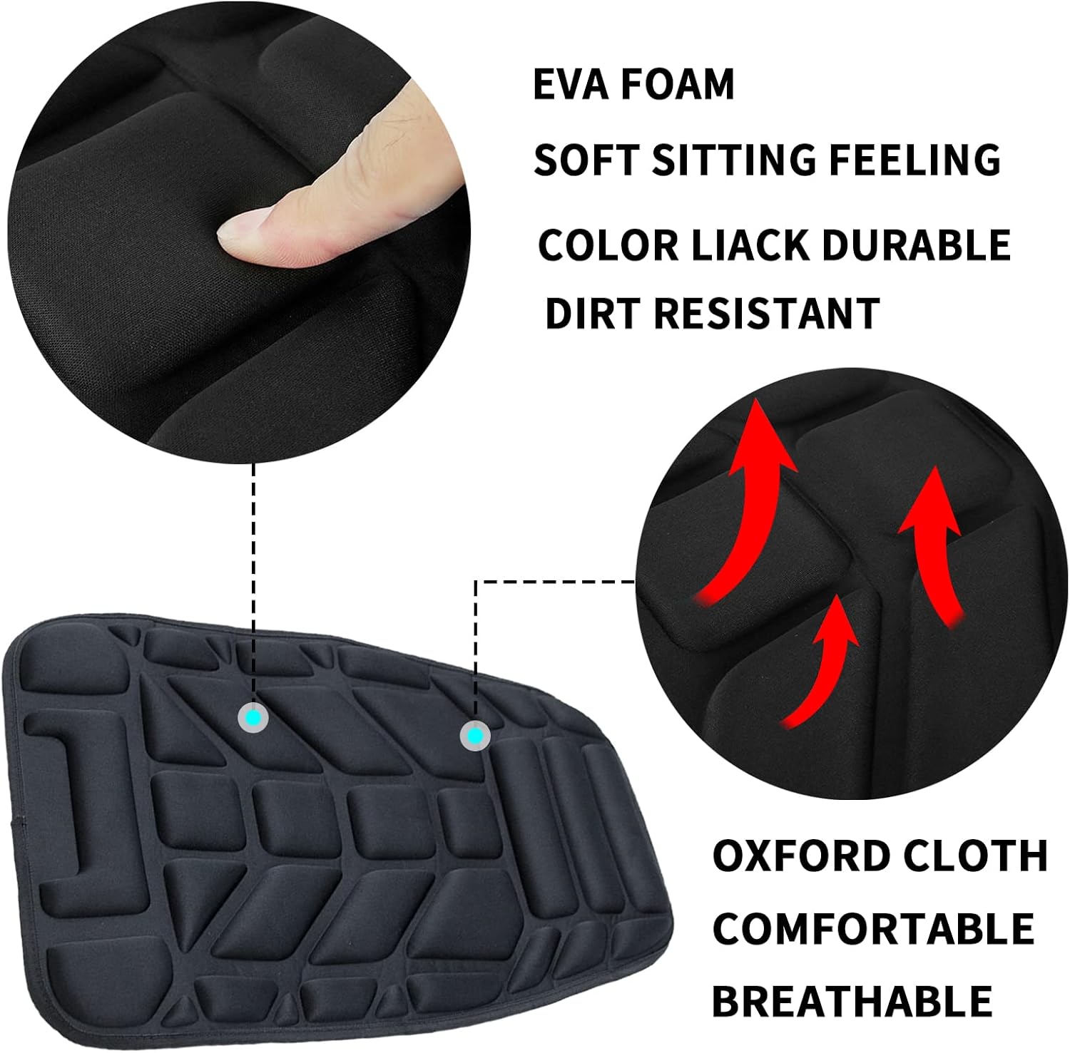SaferCCTV Motorcycle Seat Cover ATV Padded Seat Protector,Motorcycle Seat Cushion Air Cooling 3D Motorcycle Seat Pad