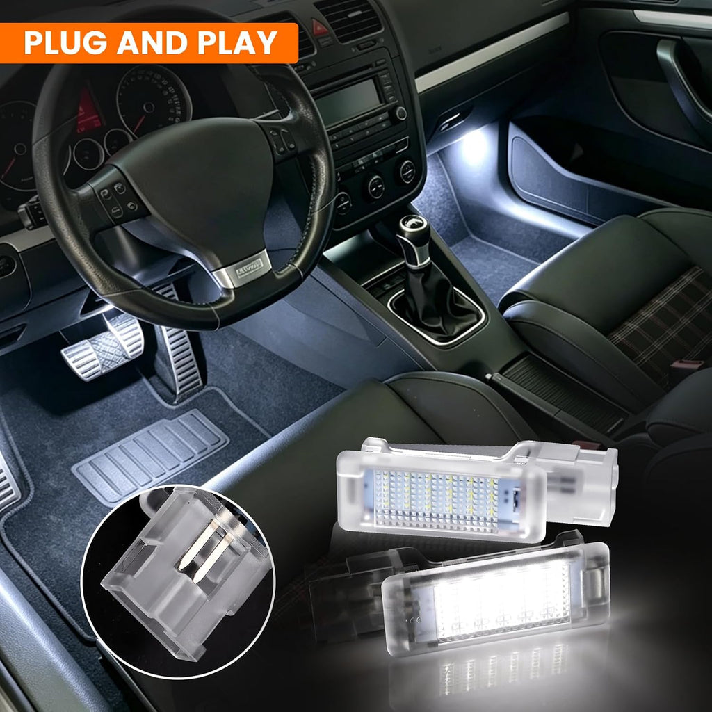 YCLL LED Glove Box Footwell Lights White for VW Golf Jetta GTI Altas CC Eos Tiguan