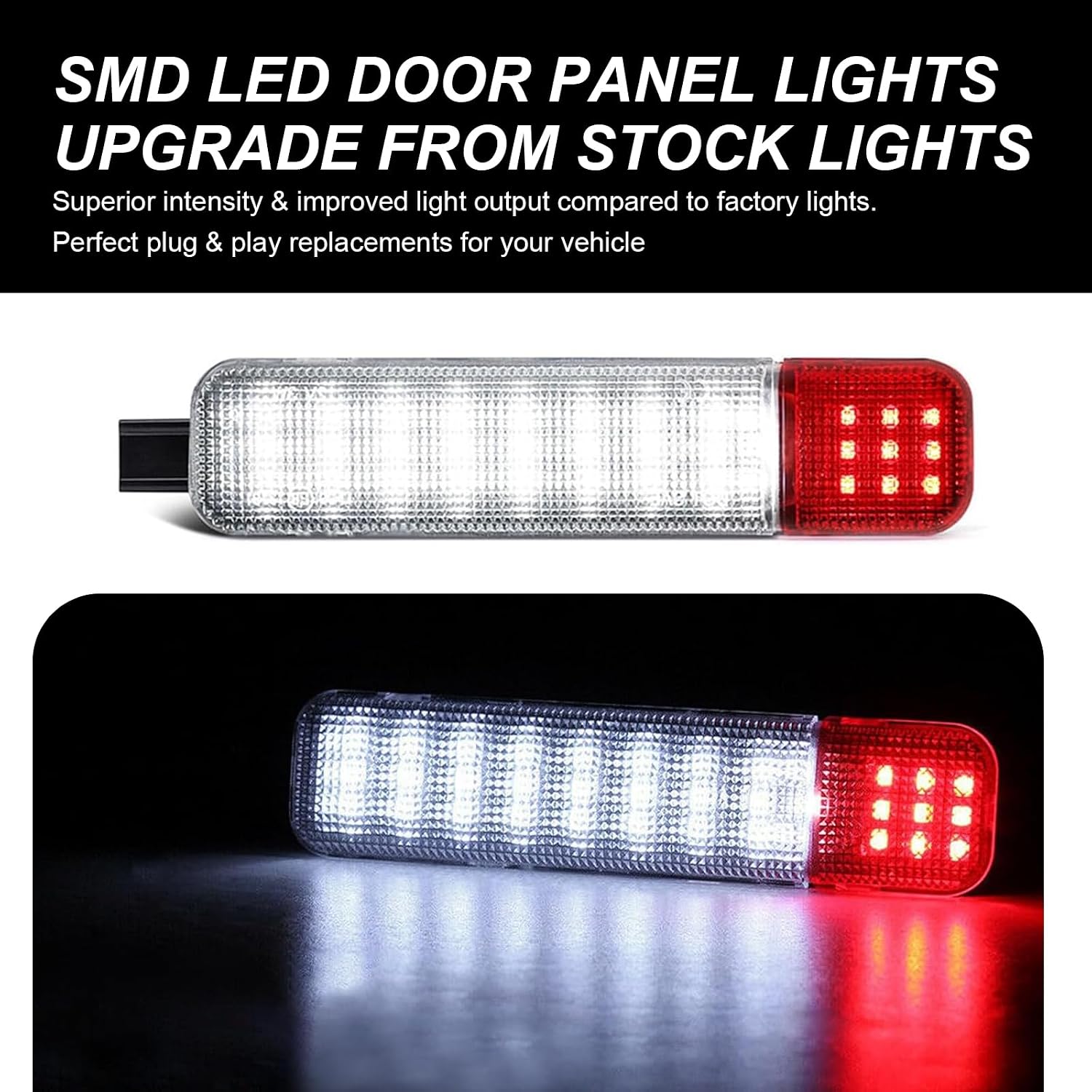 Pack-2 Car Interior Door LED Light, Super Bright Vehicle Door Panel Courtesy Light, Compatible with Chevrolet, Taher, Silverado, Saaban, GMC, Cadillac, Hummer (White Light)
