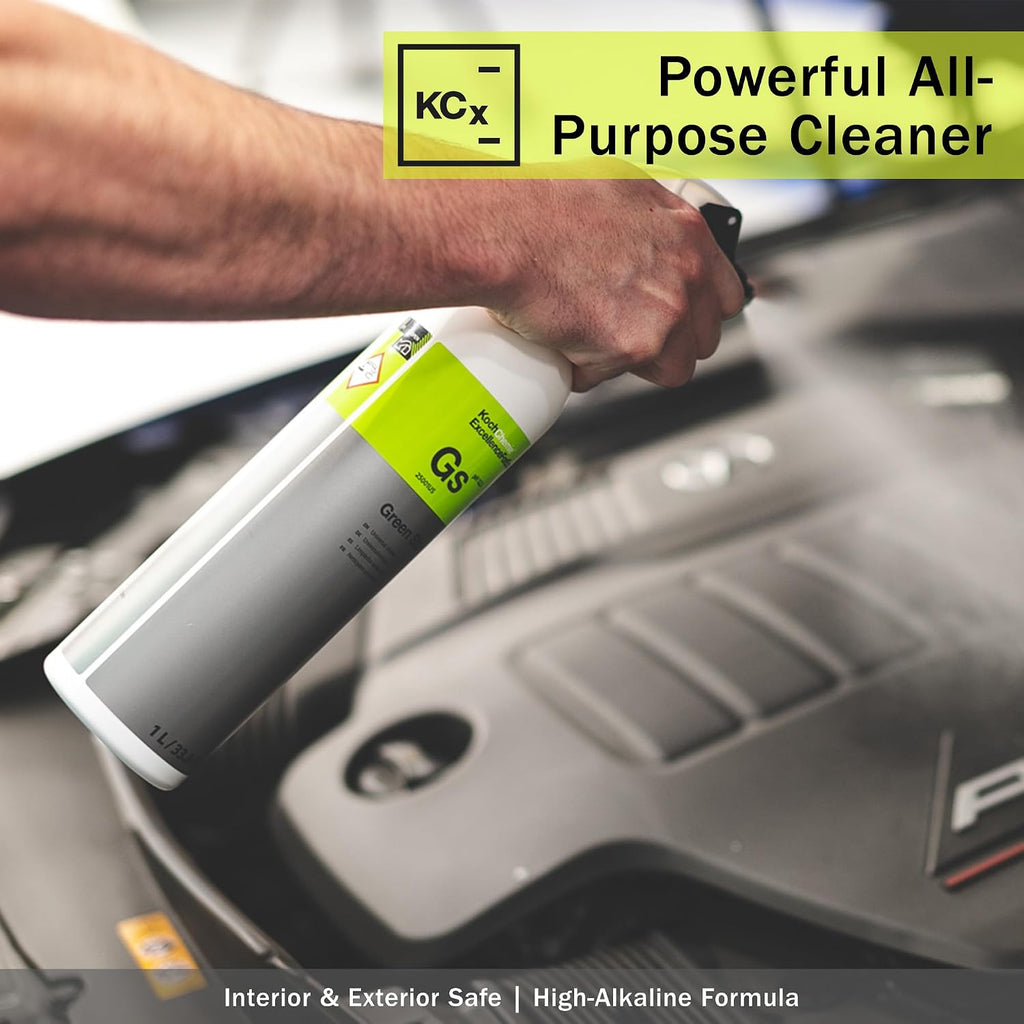 KOCHCHEMIE Green Star - Highly Concentrated Universal Cleaner; NTA, Phosphate, and Solvent Free, Clean Auto Interiors and Exteriors, Engines, Commercial, Home, and Industrial Use (1 Liter)