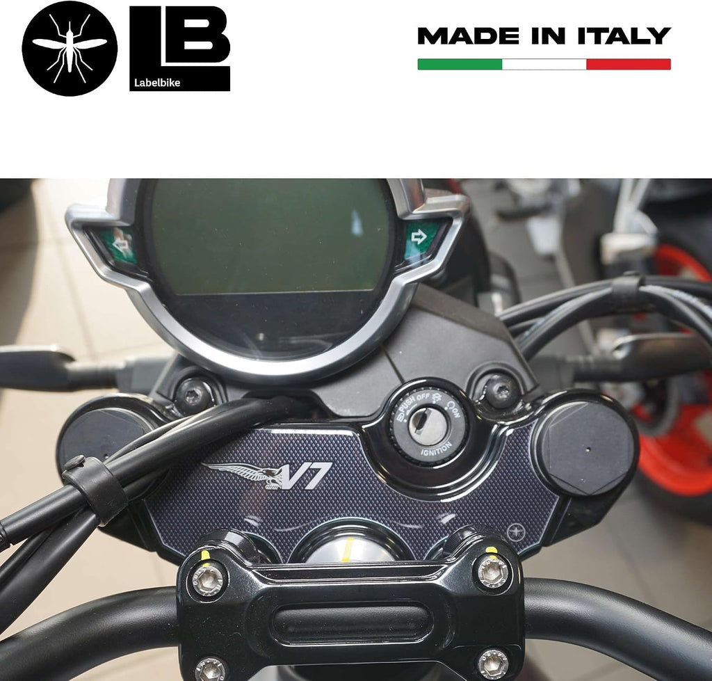 labelbike - 3D Sticker Motorcycle Steering Fork Plate Protection and Decoration in Resin Compatible with Moto Guzzi V7 Stone and Special